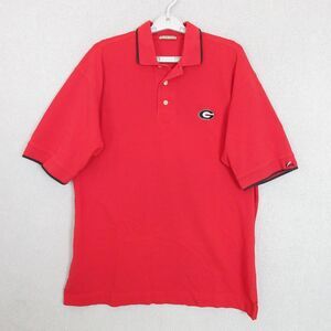 Cutter & Buck Polo Mens L Georgia Bulldogs Red Short Sleeve Cotton‎ G Logo NCAA